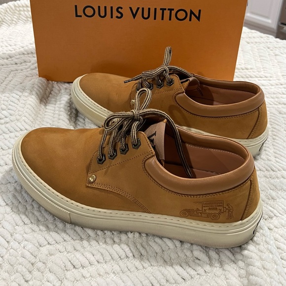 Louis Vuitton Men's 7 US Brown Suede Monogram Energie Sneaker Full